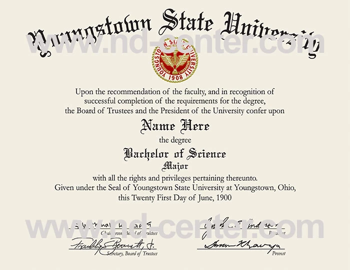 Youngstown State University Diploma